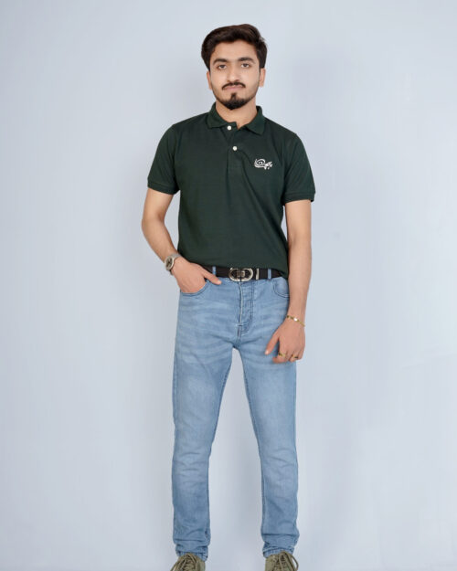 Pehchaan Bottle Green Polo Shirt