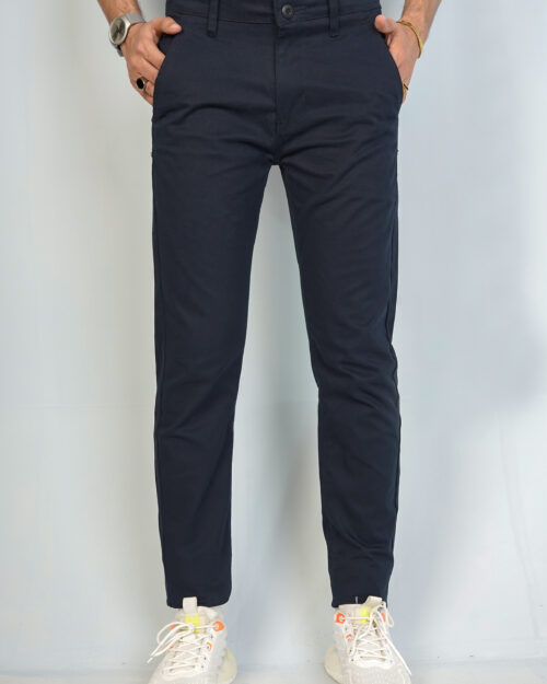 Navy Blue Cotton Jeans Pants